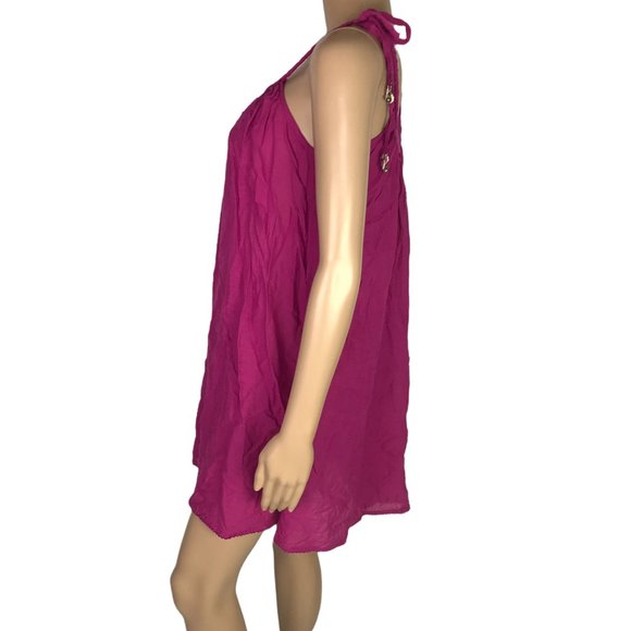 Monsoon Cami Mini Swing Dress Ladies Pink Size Small Tie Strap Sleeveless Summer - Picture 2 of 10
